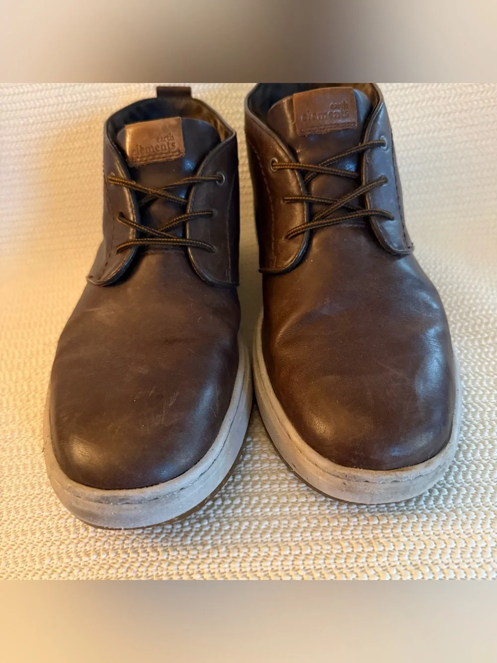 Earth Elements Abound Chukka Boots Mens 10.5M Dark Brown Leather Casual Lace Up